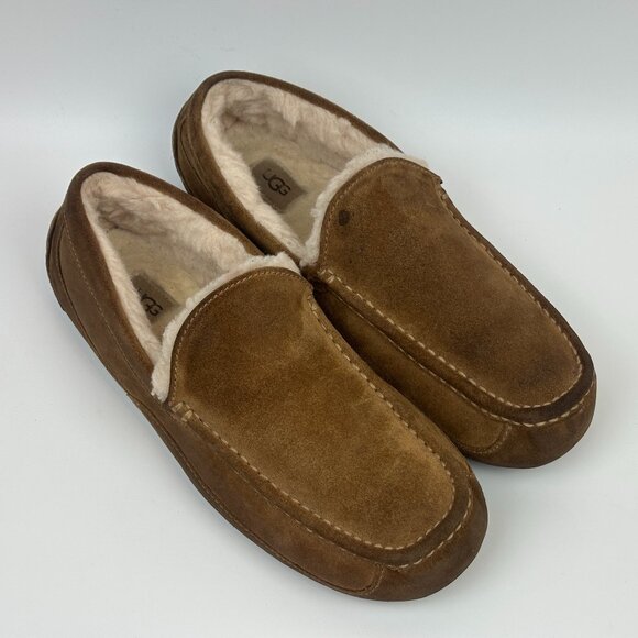 🥿 UGG – Men’s Ascot Slippers | Chestnut | Size 12/13 | Worn 1 Time 🥿 - Picture 1 of 10